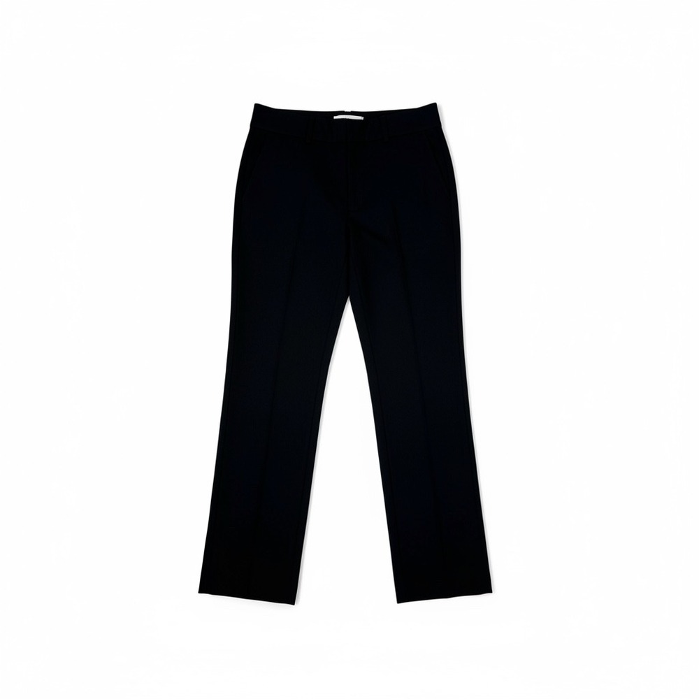 Talbots Petite Black Straight Leg Dress Pants Women's Size 8P pull on ankle crop